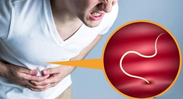 κοιλιακό άλγος λόγω παρασίτων